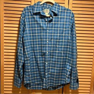 L.L. Bean Men's Blue Plaid Shirt
